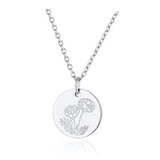 Birth Flower Disc 10.October - Marigold stainless steel A: not customized