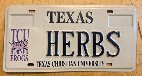 TEXAS VANITY LICENSE PLATE " HERBS " WEED 420 POT