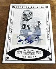 2012 National Treasures Auto Century Legends Autograph Raiders Tim Brown 10/10