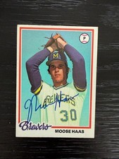 Brewers Moose Haas Signed 1978 Topps AUTO