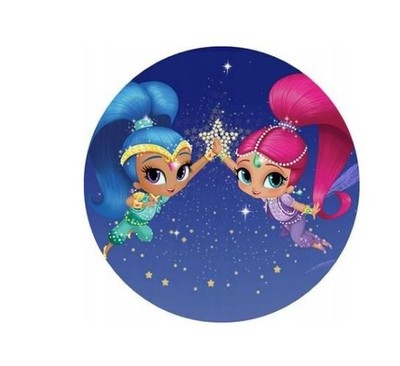 Shimmer and Shine Essbar Zuckermasse Tortenbild Tortenaufleger + 4 Muffin