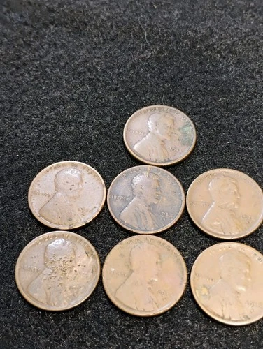 1912 S ~ LINCOLN WHEAT CENT LOT ~ AG ~ 7 COINS