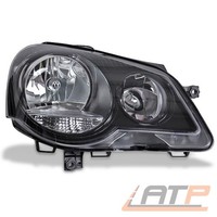 Scheinwerfer H7/H1 Halogen Schwarz MIT Stellmotor Rechts FÜR VW Polo 9N + GTI