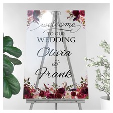 Roses Themed Wedding Sign - Wedding Welcome Sign - Wedding Reception Poster -...