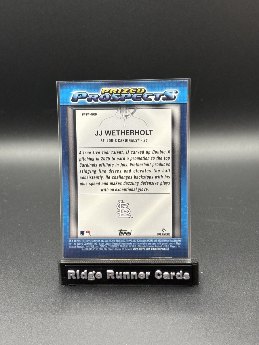 2025 Bowman Chrome JJ WETHERHOLT Rookie Prized Prospects Green
