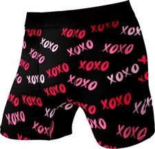 Ropa interior de San Valentín para hombre mediana 32-34 XOXO abrazos besos calzoncillos boxer por todas partes