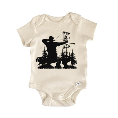 Turkey Hunter Hunting Bow Newborn Baby Onesie  Bodysuit