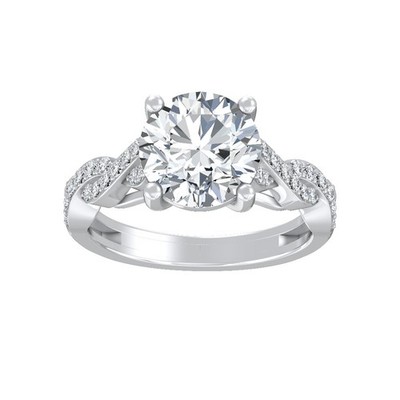 3.01Ct Lab Grown Diamond Double Twist Engagement Ring Size 7 14K White Gold