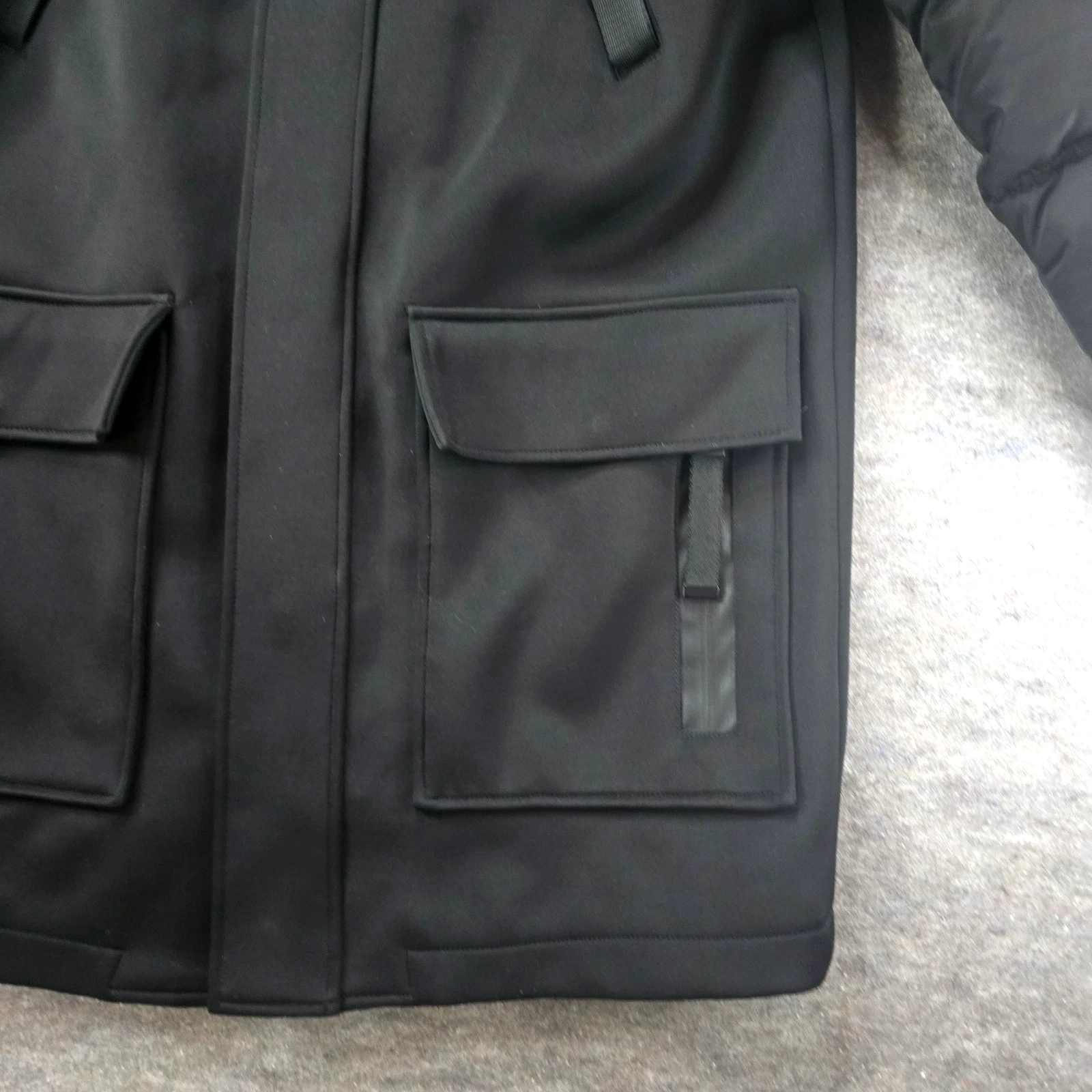 Alexander Wang x H&M Black Neoprene Parka Coat Mens Size S *no hood* image 7