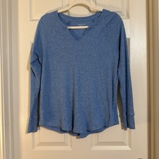 Women’s American Eagle Thermal Long Sleeve Shirt Blue Size Medium