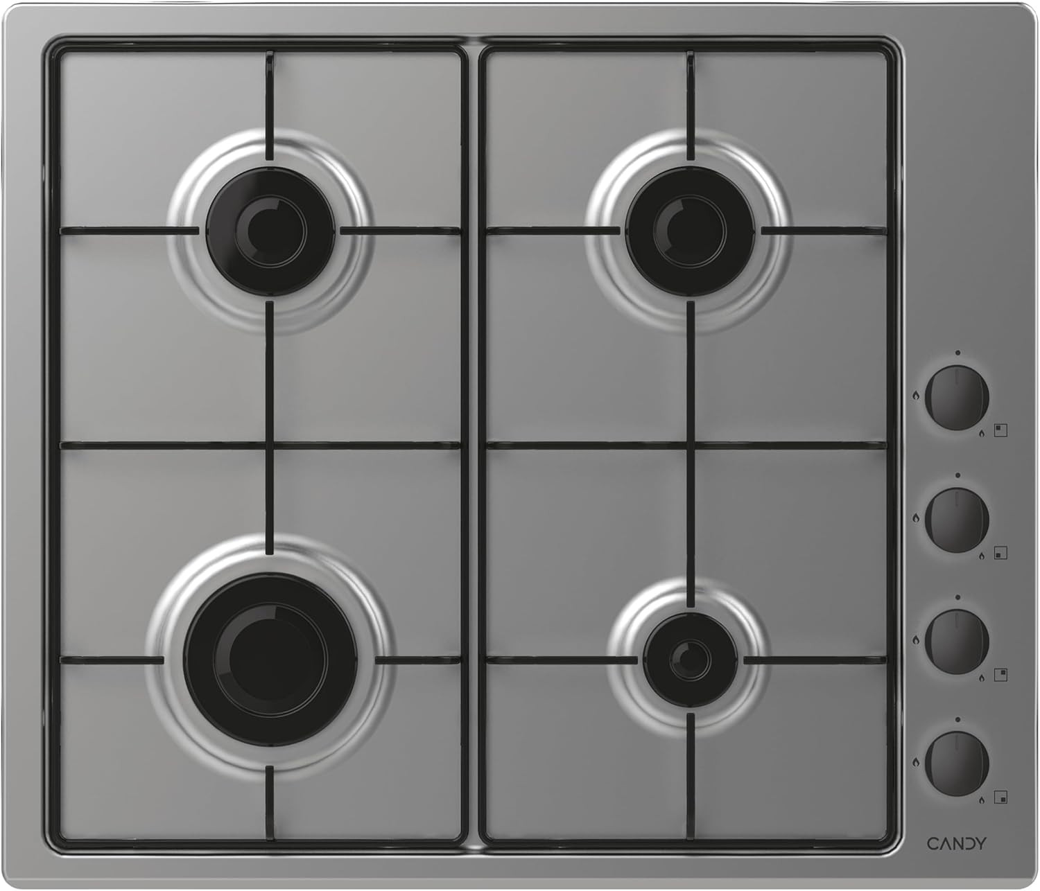 Candy CHW6LBX Piano Cottura a Gas 4 Fuochi Inox - Offerta Store