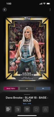 Topps Slam WWE *Digital* 2018 Base Tier 8 Gold Rush Variant - Dana Brooke 50cc