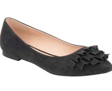 Journee Collection Women's Judy Ruffled Ballet Flats Black Size 10