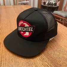 Vintage Bechtel Black with Patch Snapback Trucker Hat Cap Graffiti made in USA