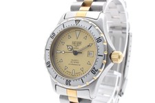 [Exc+5] TAG Heuer Professional 200M 974.015 Gold Dial Quartz Watch