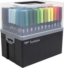 Tombow 56179 Dual Brush Pen Set in Marker Case - 108 Piece