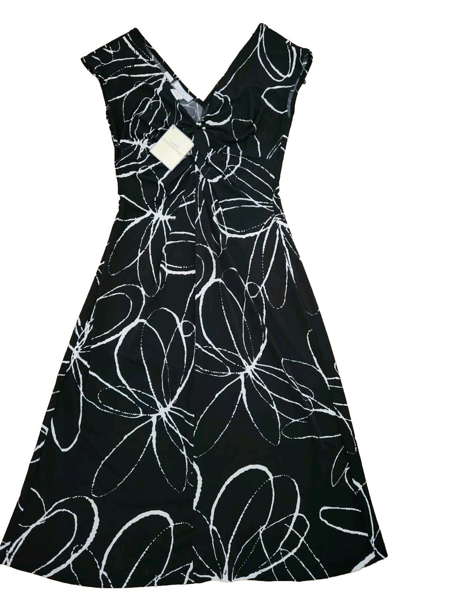 lady hathaway dress Lady Hathaway Dress Womens 4 Green Retro Print Knit Stretchy Classic Comfy