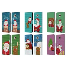 HEAD CASE DESIGNS SANTAS MISADVENTURES LEATHER BOOK CASE FOR MOTOROLA PHONES
