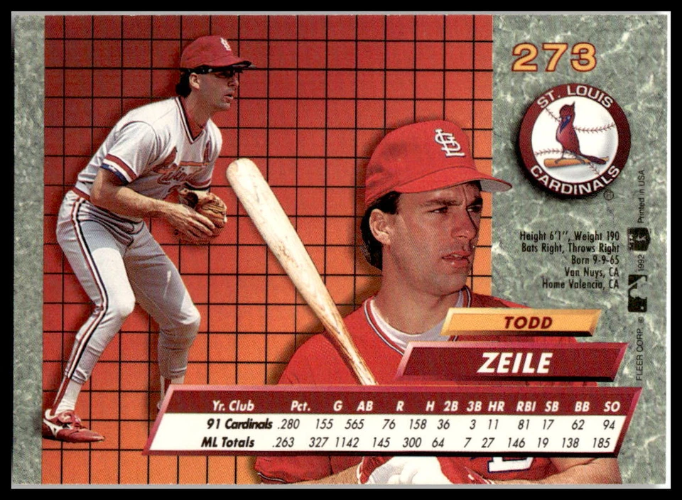 Ultra #273 Todd Zeile 1992 Foto 2 de 2