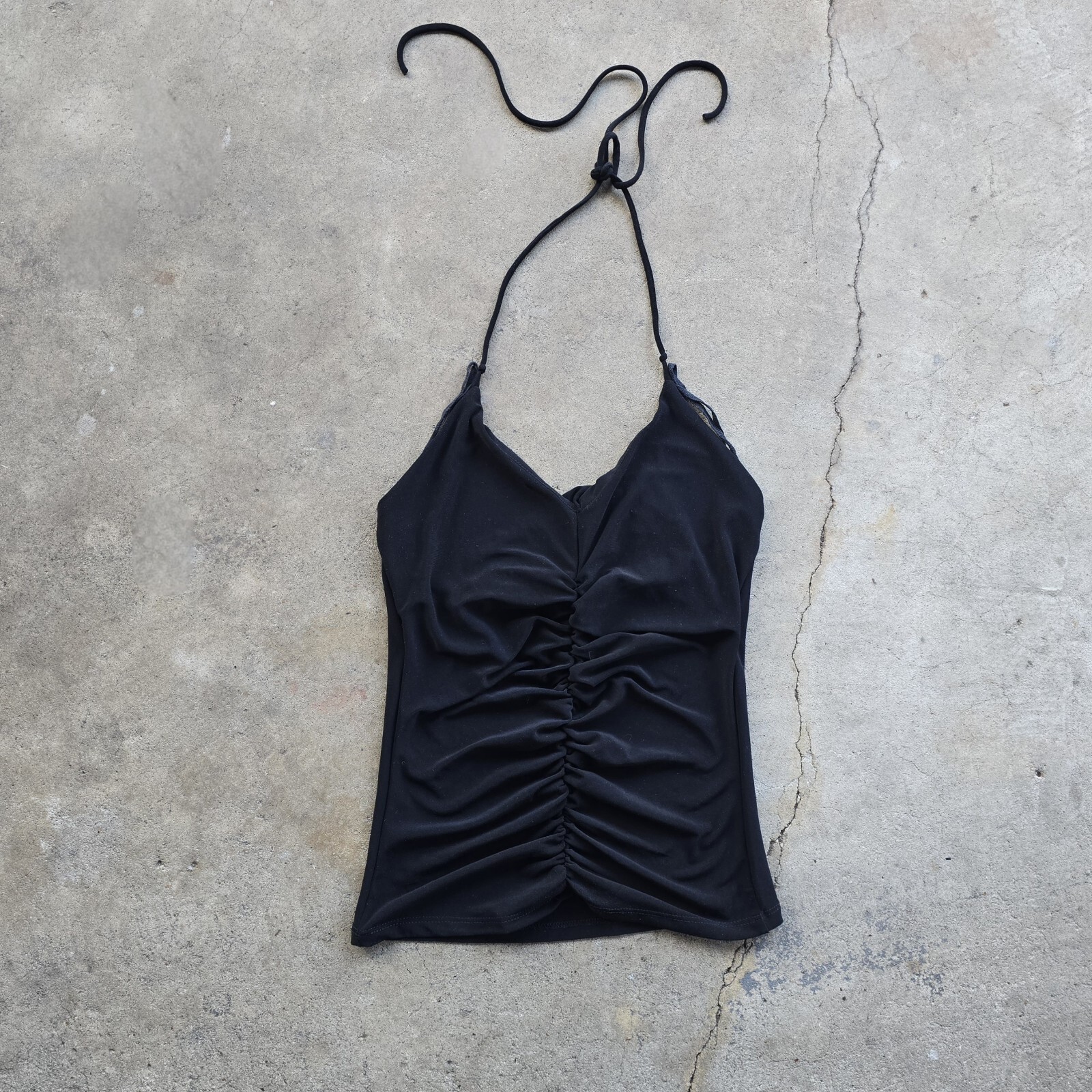 VTG Papaya Bratz 90s Y2K Club Rave Ruched Halter Top Small