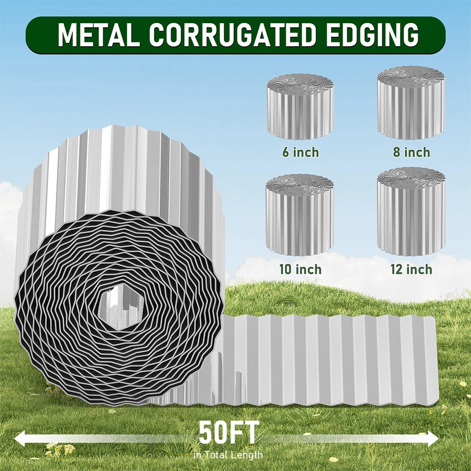 Bordes de paisaje de acero corrugado CORTEN 6 pulgadas x 50 pies bordes de jardín para exteriores Foto 3 de 4