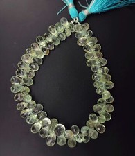 Natural Gem Aquamarine Faceted Teardrop Briolette 7x5 to 10x7 mm Size Beads 8.5"