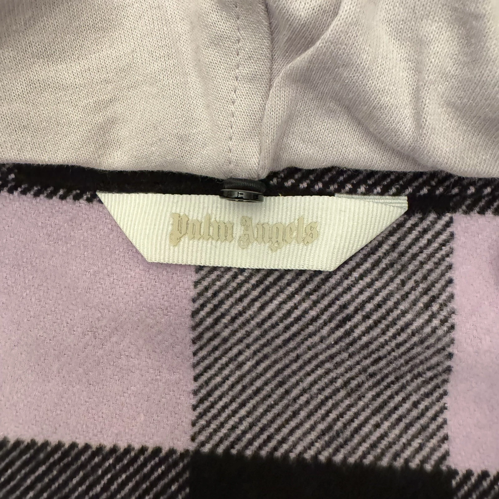 Felpa con cappuccio Palm Angels bambini a quadretti $550 taglia 12 blu navy rosa lilla