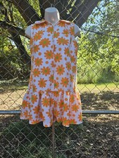 Vintage 60s 70s Daisy Flower Romper Skirt Jumper Retro Primstyle 14