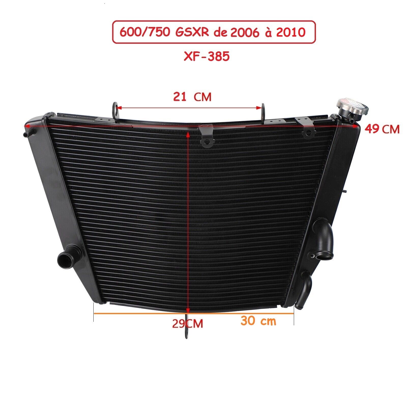 Radiateur GSXR 750 moto haute performance en aluminium brossé pour modèle 2007 2008