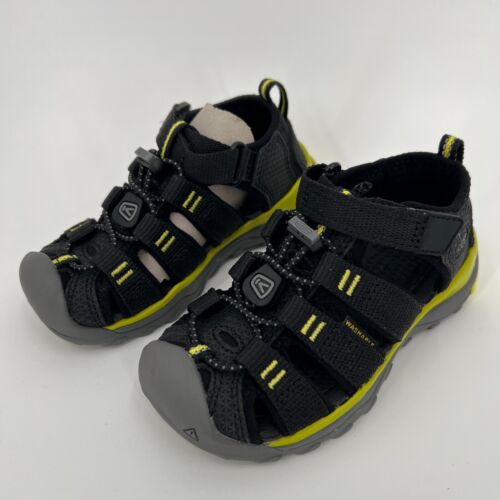 Keen Toddler Boy Seacamp 2 CNX Sport Sandals sz 8 Black/Neon Pool Shoes Washable - Afbeelding 1 van 7