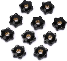 Mozeat Lens 10 Pack 6 Star Knobs 1/4 Inch 20 Female Threaded Hexagon Head Thru K