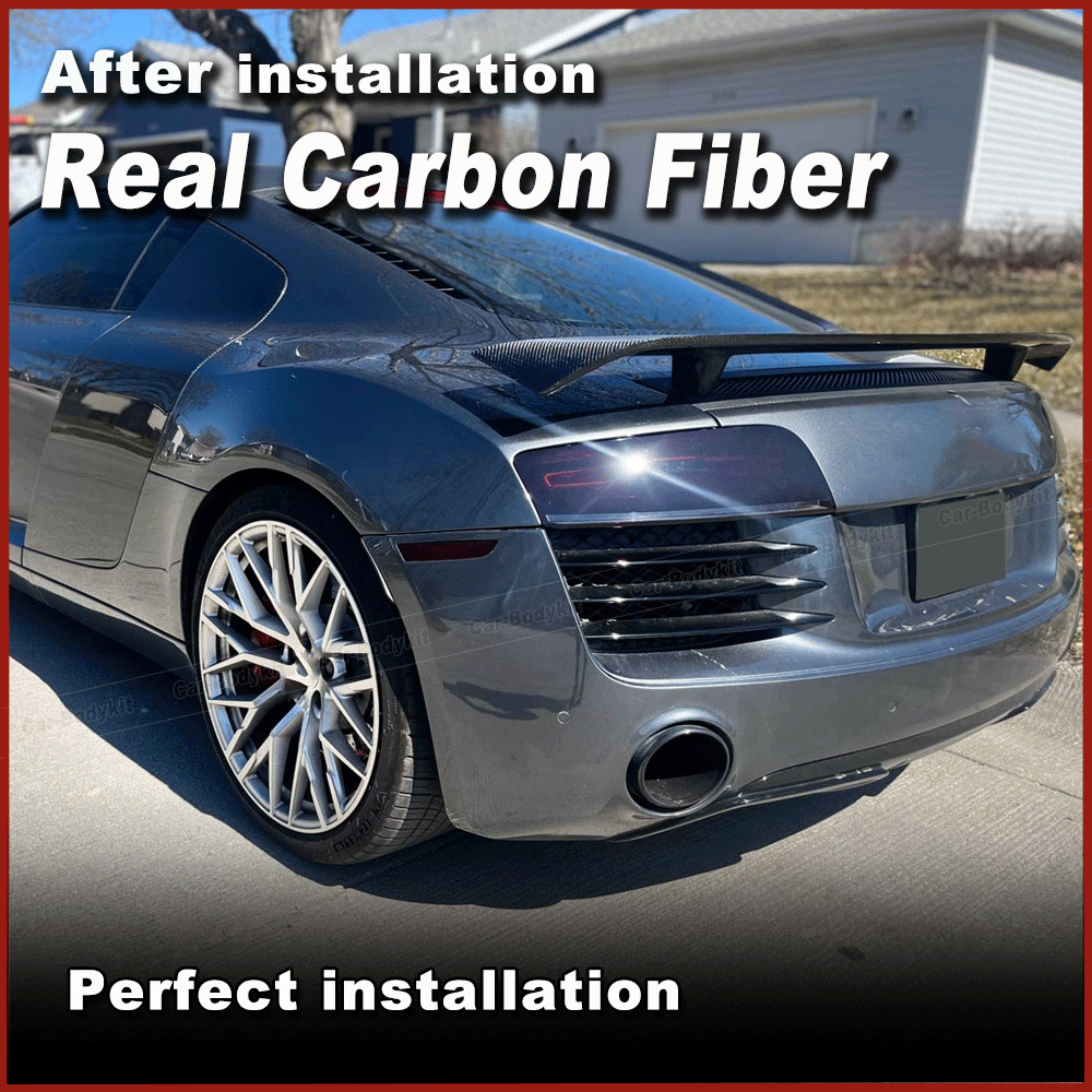 Fit For Audi R8 GT V8 V10 2008-2015 Rear Trunk Spoiler Boot Wing Lip Real Carbon