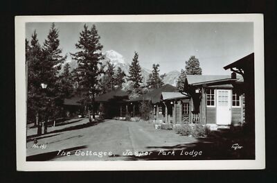The cottages Jasper Park Lodge - Exterior view of the Bungalows at- Old Photo