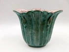 RARE Vintage STANGL ~ Turquoise Ribbed Vase 7 1/4" Tall  #3568