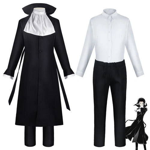 Bungo Stray Dogs Season 3 Osamu Dazai Men Cosplay Costume Halloween Outfit Wig - Picture 24 of 43