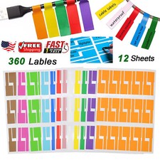 360 Cable Labels 12 Color Wire Electrical Waterproof Tags for Cable Management