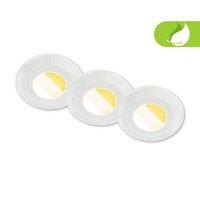 3Er Set Led Bad Einbaustrahler Cts Schalter Ra90 Flach Dimmbar Wasserfest Weiß