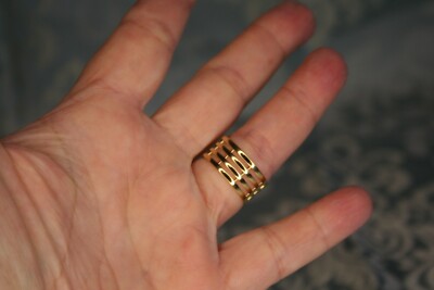 Bague Victoria Jakarta T56 - Plaqué Or Jaune Et Émail Corail - Neuve Sans Boîte