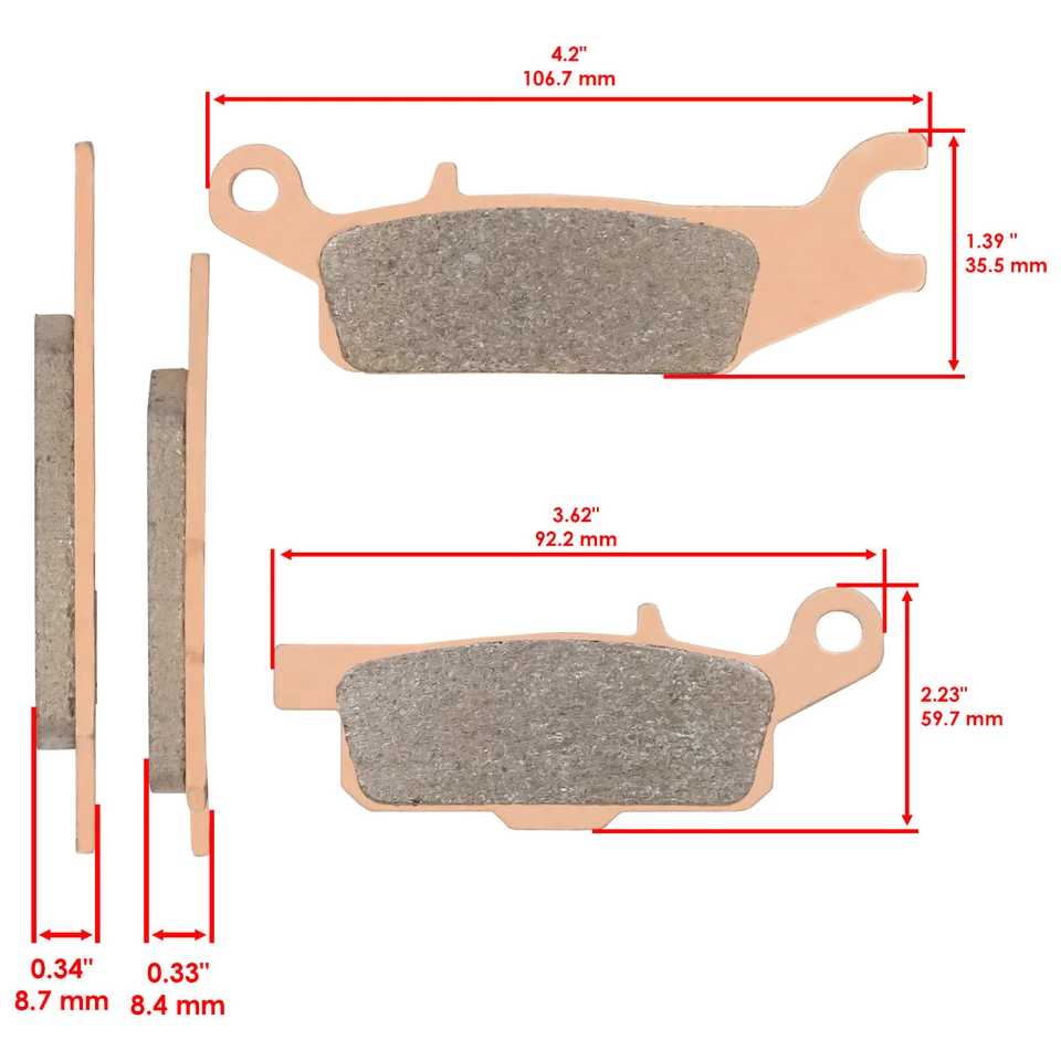 Pastilhas de freio Caltric para Yamaha Grizzly 700 YFM700 EPS dianteiro e traseiro 2007-2024 - Imagem 2 de 4