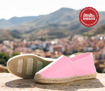 Pink flat espadrilles from Spain, REAL espadrilles !! Hand made in Spain