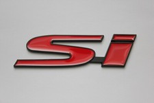 Si Car Badge Black Red Emblem for Civic Accord Jazz Odyssey Pilot