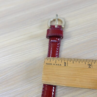 Leilian Belt Womens Small Red Bordeaux Leather Skinny Luxury  display picture 3