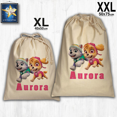 Set Sacca Asilo Nido scuola Personalizzato Nome 100 cotone 40x50