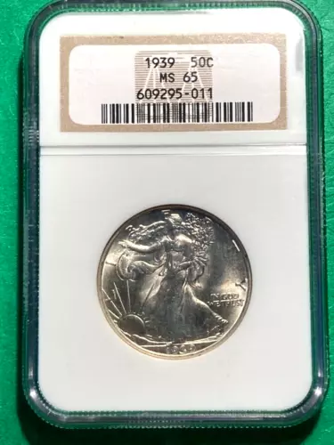1939 Walking Liberty 50c Silver Half Dollar MS65 NGC Certified 609295-011