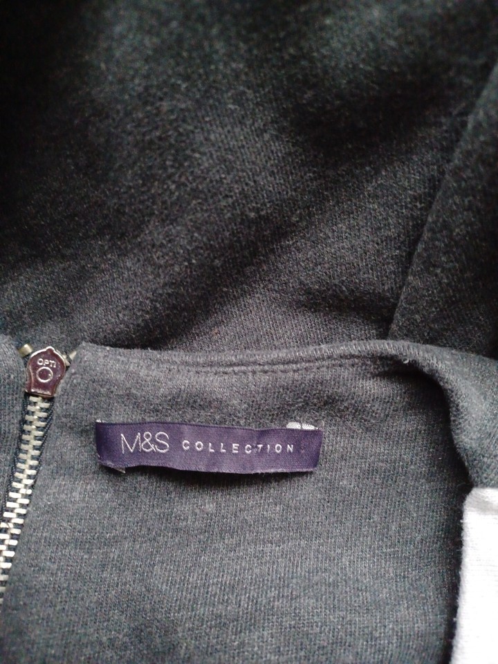 MARKS AND SPENCER Grey Colour Block Shift Dress Size 16 eBay