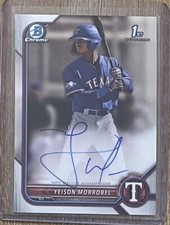 2022 Bowman Chrome Yeison Morrobel #CPA-YML 1st Prospect RC Card Auto Rangers