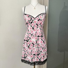VTG Oscar de La Renta Women's L Floral Lace Slip Dress Pink Cottagecore Fairy