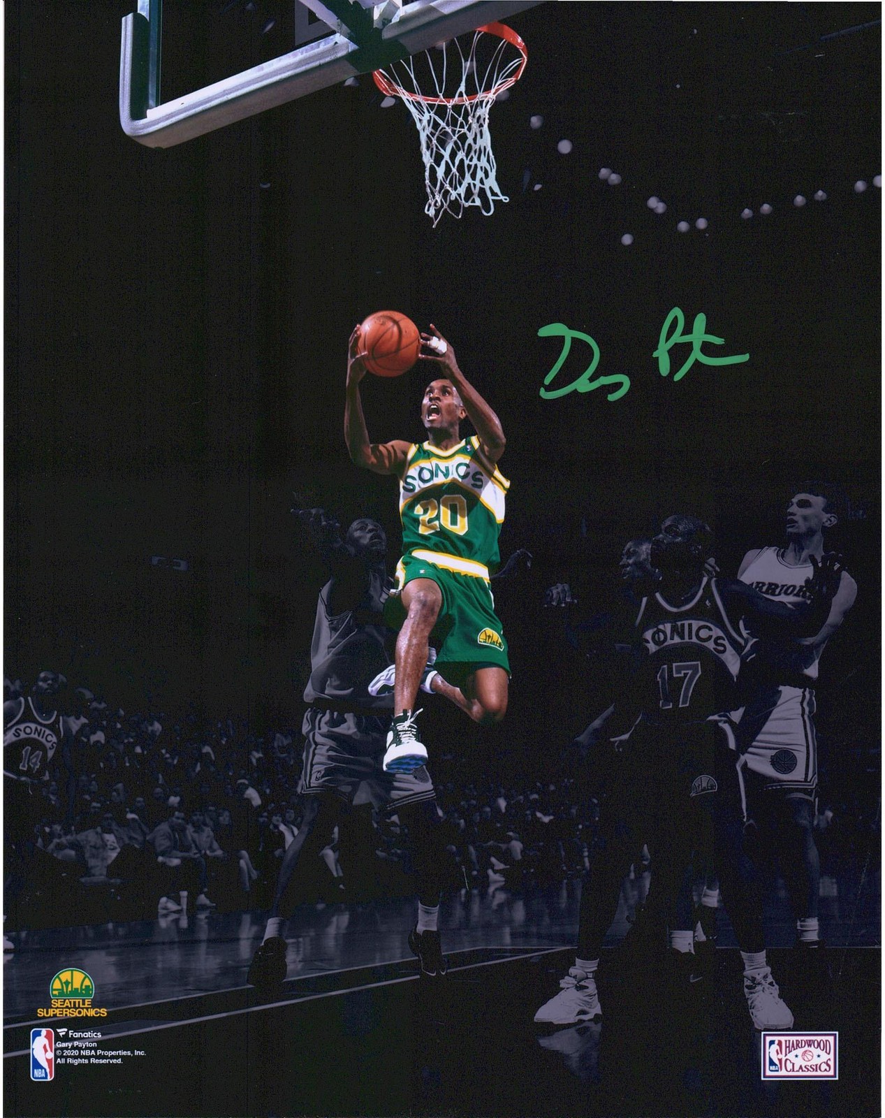 Gary Payton Autographed Signed Seattle Supersonics 11" x 14" Spotlight Photograph 