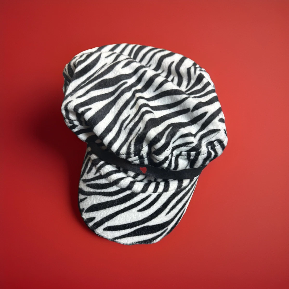 Rag & Bone Womens Textured Lined Zebra Printed Hat White OS LIKE NEW Zebra Print Cowboy Hat w/ Rhinestone String - Glitz & Ears  main image 2