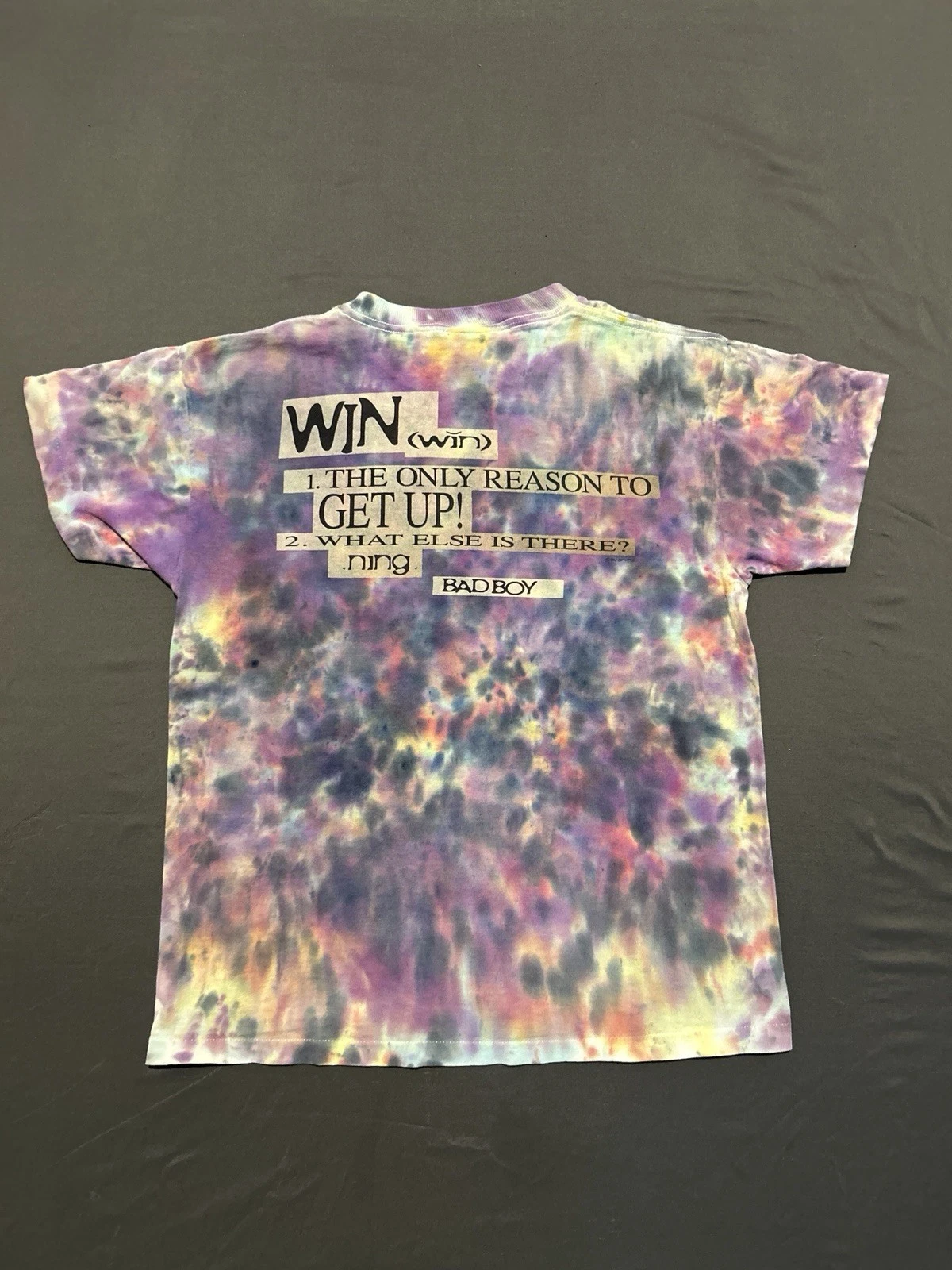 Vintage Bad Boy Club Shirt Womens Small Youth Medium Tie Dye Crop Top 80/90s USA